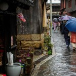 雨の日、鞆の浦～濡れた石畳～／広島県福山市