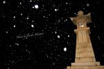 【鞆の浦雪風景】 2017初雪舞う鞆の浦、常夜灯／広島県福山市